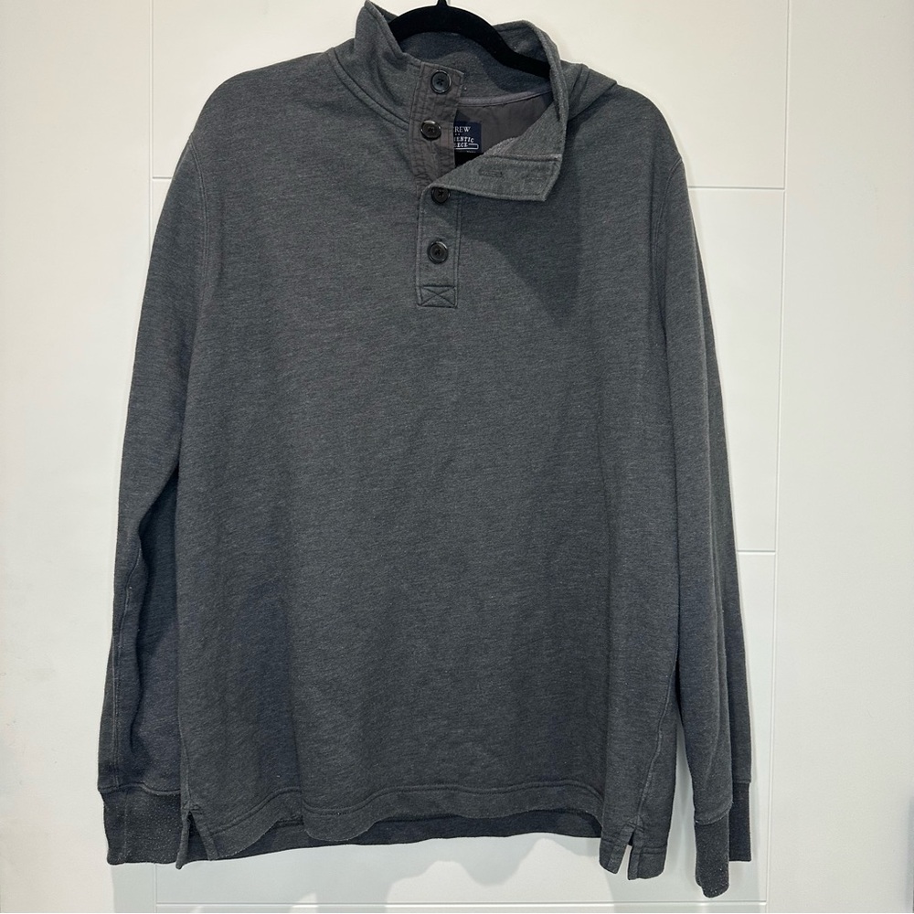 Gray Button-Up Pullover | J Crew authentic fleece size L